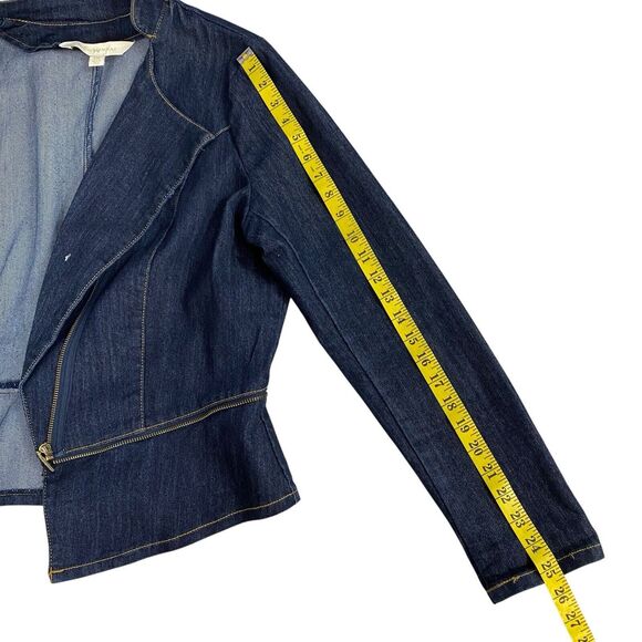 Nicki Minaj Blazer Womens 2X Denim Peplum Zip Up Jacket Work Office Casual - Picture 6 of 13
